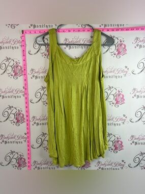 Anthropologie tank top rayon soft stretchy Lime Green Sleeveless Draped Tank